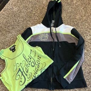 Harley Davidson ZIP up Jacket & Tank